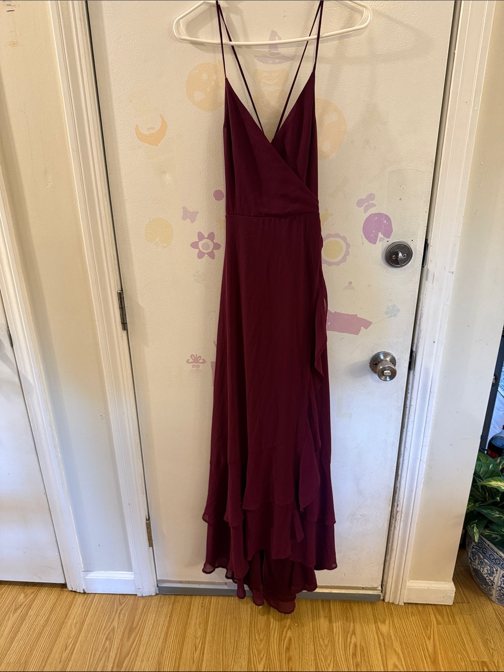 Lulus Women's Burgundy Spaghetti-Strap Maxi Dress